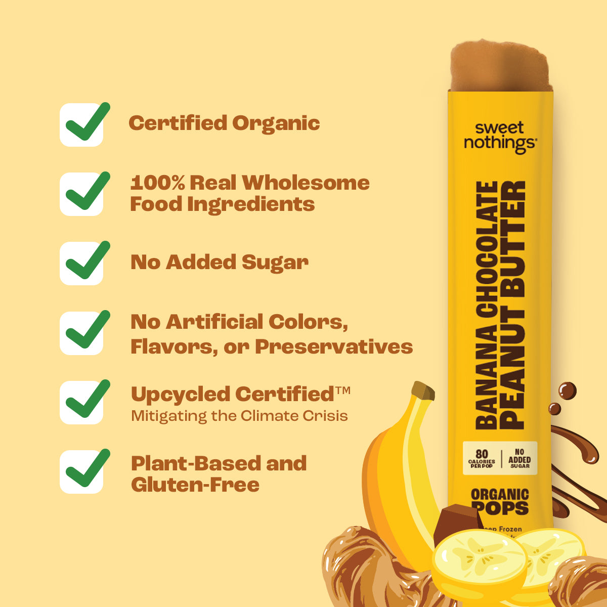 Banana Chocolate Peanut Butter Dessert Pops